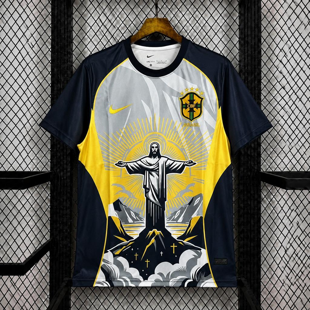 Brésil - Christ Rédempteur Jaune 2026 - choppe ton maillot